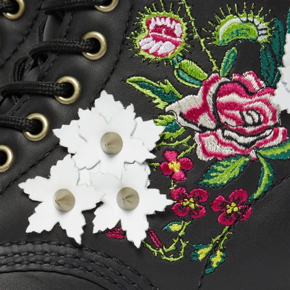 Dr. Martens Women's 1490 Floral Bloom Leather Vonda Butterfly Mid-Calf Boots - Picture 7 of 13